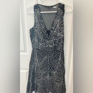 Walter Baker Black and White Beaded Cocktail Dress